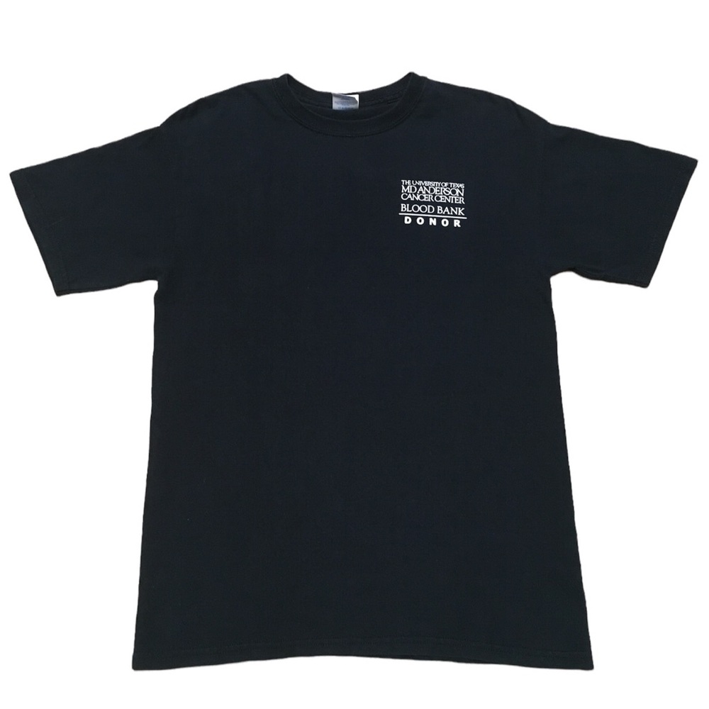 Save Three Lives Blood Bank MD Anderson Short Sleeve T Shirt Black Size M Unisex